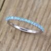 Opal Sapphire Eternity Band, White Gold Sapphire Opal Wedding Ring