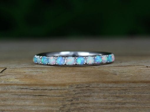 Opal Eternity Band, Rose Gold Opal Ring