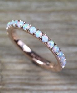 Opal Eternity Band, Rose Gold Opal Ring