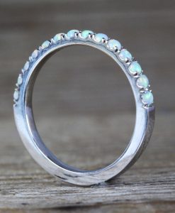 Opal Eternity Band, Rose Gold Opal Ring - Image 6