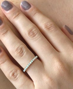 Opal Eternity Band, Rose Gold Opal Ring - Image 7