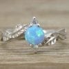 Opal Nature Silver Ring, Flowr ring