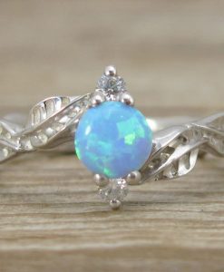 Opal Nature Silver Ring, Flowr ring - Image 3