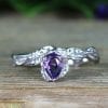 Vintage Amethyst Antique Engagement Ring, Antique 18k gold ring with Amethyst