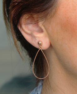 Pear Shape Vintage Wedding Earrings In Rose Gold, Dainty Dangle Drop Pear Earrings Wedding Jewelry Anniversary Gift For Her - Image 8