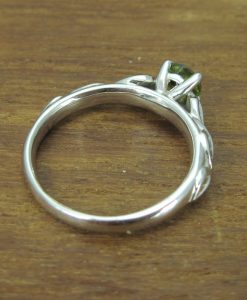 Peridot Leaf Engagement Ring, Peridot Leaves Nature Ring Fantasy Wood Forest Engagement Ring - Image 4