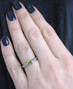 Peridot Leaf Engagement Ring, Peridot Leaves Nature Ring Fantasy Wood Forest Engagement Ring - Image 5