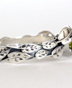 Peridot Ring, Leaf Peridot Ring - Image 2
