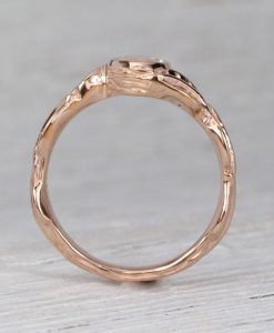 Rose gold Leaves Moonstone Ring, Rainbow Moonstone Engagement Ring - Image 7