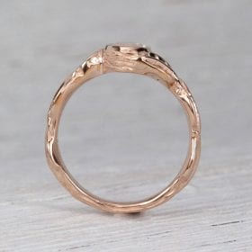 Rose gold Leaves Moonstone Ring, Rainbow Moonstone Engagement Ring