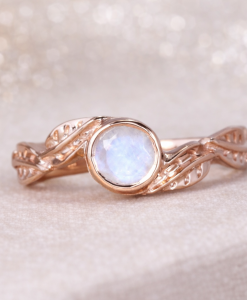 Rose gold moonstone ring