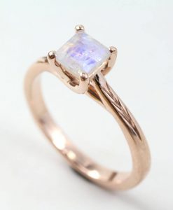 Rose Gold Moonstone Ring, Moonstone Nature Ring - Image 2