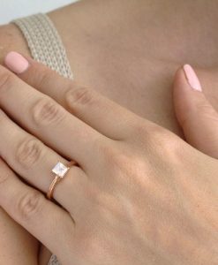 Rose Gold Moonstone Ring, Moonstone Nature Ring - Image 3