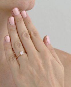 Rose Gold Moonstone Ring, Moonstone Nature Ring - Image 5