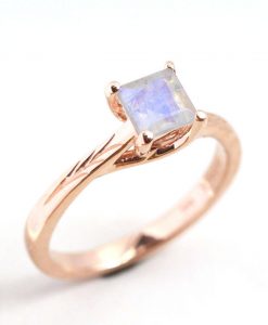 Rose Gold Moonstone Ring, Moonstone Nature Ring - Image 6