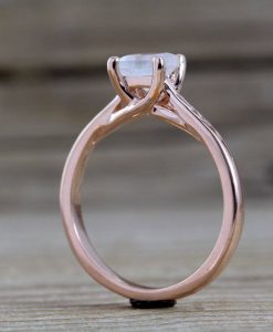 Rose Gold Moonstone Ring, Moonstone Nature Ring - Image 7