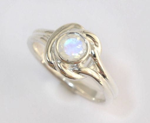 Rose gold moonstone ring, Rainbow moonstone engagement ring