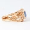 Rose Gold Opal Nature inspired ring, Leaves Flowers Ring