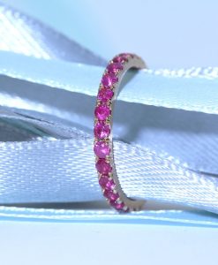 Ruby Eternity Band, Ruby Wedding Ring - Image 3