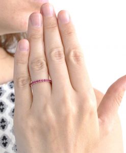 Ruby Eternity Band, Ruby Wedding Ring - Image 5