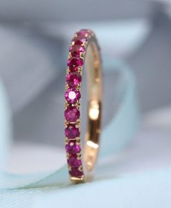 Ruby Eternity Band, Ruby Wedding Ring - Image 8