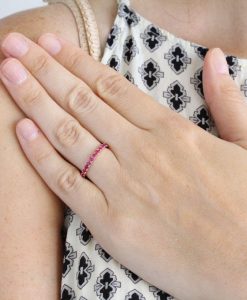 Ruby Eternity Band, Ruby Wedding Ring - Image 9