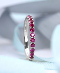 Ruby Eternity Band, Ruby Wedding Ring - Image 11