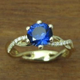 Sapphire Engagement Ring, Sapphire Infinity Ring