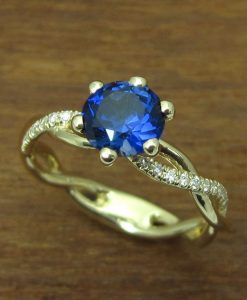 Sapphire Engagement Ring, Sapphire Infinity Ring - Image 5