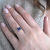 Sapphire Engagement Ring, Sapphire Leaves Ring