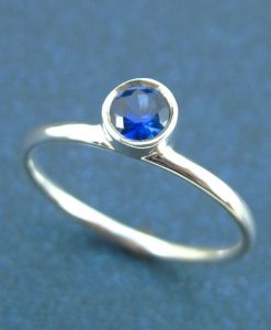 Sapphire Minimalist Ring, Sapphire Stacking Ring - Image 3