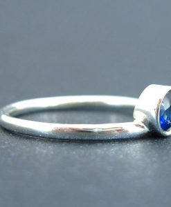 Sapphire Minimalist Ring, Sapphire Stacking Ring - Image 5