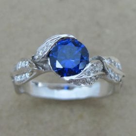 Sapphire Ring, Leaves Engagement Ring