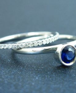 Sapphire Wedding Set, Sapphire Bridal Set - Image 2