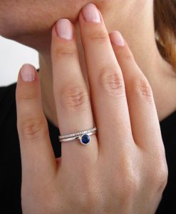 Sapphire Wedding Set, Sapphire Bridal Set - Image 3