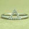 Triangle Diamond Engagement Ring, White Gold Triangle Diamond Ring
