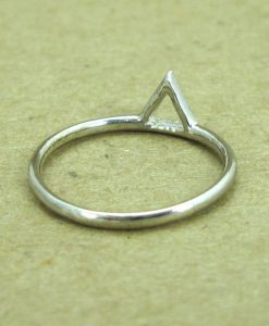 Triangle Diamond Engagement Ring, White Gold Triangle Diamond Ring - Image 5