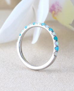 Turquoise Opal Eternity Band, December birthstone ring - Image 4