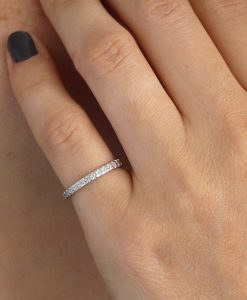 Wedding Band, 14k White Solid Gold Floral Wedding Ring - Image 7