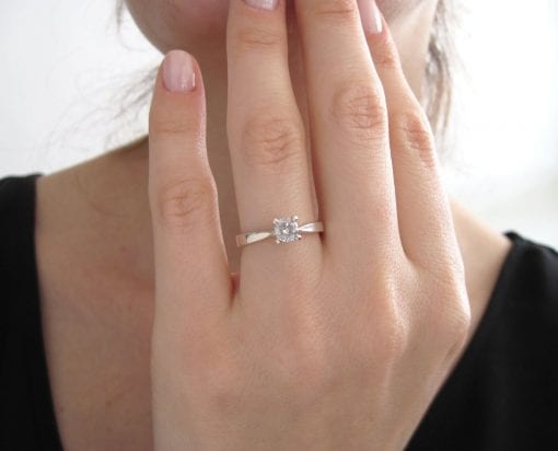 White Gold Diamond Engagement Ring, Diamond Anniversary Ring