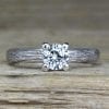 White Sapphire Engagement Ring, Bark Engagement Ring