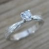 White Sapphire Nature Engagement Ring, Branch Engagement Ring