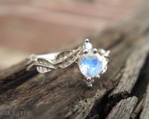 Opal Nature Inspired Silver Ring, Blue Opal