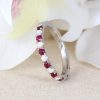 Opal Ruby Eternity Band, White Gold Ruby Opal Wedding Ring Opal Ruby Eternity Band, White Gold Ruby Opal Wedding Ring