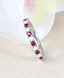 Ruby and opal eternity ring