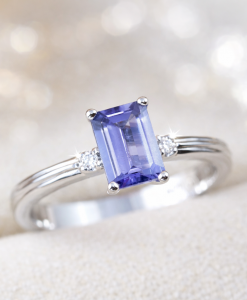 Tanzanite Engagement Ring Tanzanite Ring December Birthstones Ring Promise Ring, Antique Emerald Cut Ring Vintage Edwardian Friendship Ring