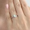 White Opal Nature Inspired Sterling Silver Ring, White Opal