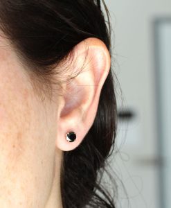 1.50 Carat Black Diamond Earrings, 3/4 Carat Each Stud Earrings - Image 6