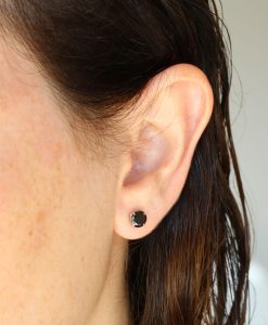 1.50 Carat Black Diamond Earrings, 3/4 Carat Each Stud Earrings - Image 7