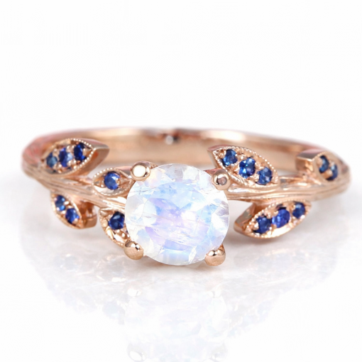 Nature Inspired Leaf & Sapphire